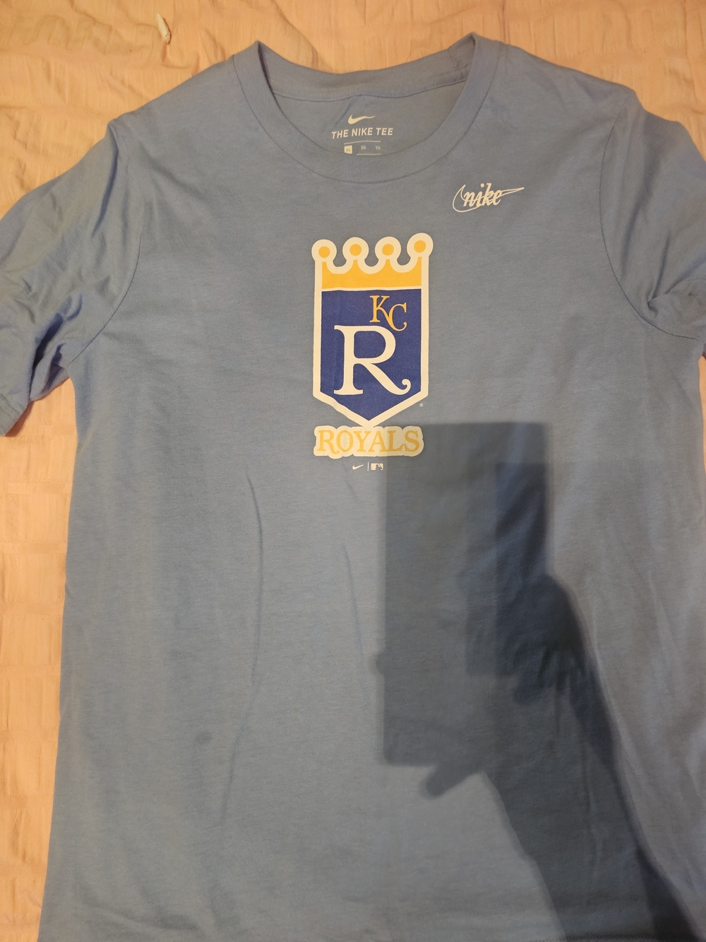 Nike Light Blue KC Royals Graphic Tee with Yellow & Blue Crest